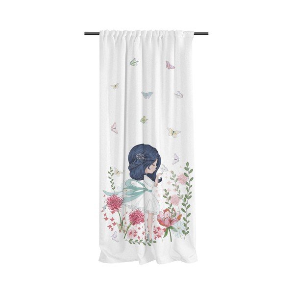 Draperie pentru copii albă din bumbac satinat 110x170 cm Flowers Around Me – Butter Kings