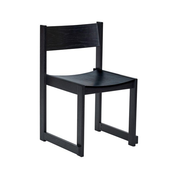 Scaun de dining negru stivuibil cu aspect de lemn de stejar Forma – Hübsch