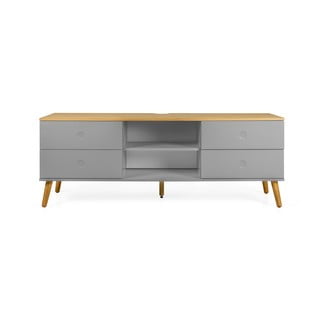 Masă TV cu detalii în decor de stejar Tenzo Dot, lățime 162 cm, gri