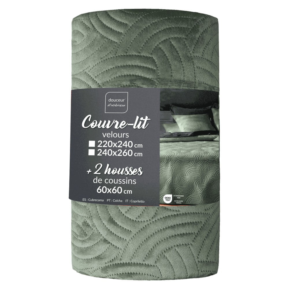 Set cuverturÄÈu0099i faÈu009BÄde pernÄverde din catifea 240x260 cm Solange âu0080douceur d'intÃ©rieur