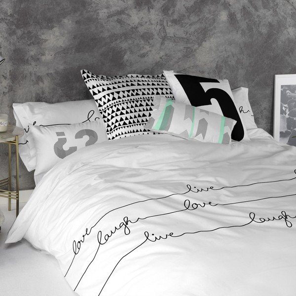 Set 2 fețe de pernă din bumbac Blanc Live, 50 x 75 cm-image-2