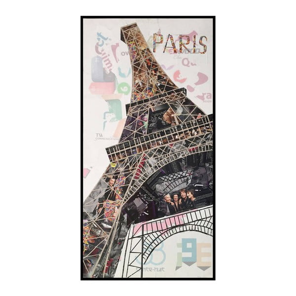 Tablou artizanal Vivorum Eiffel 52 x 102 cm