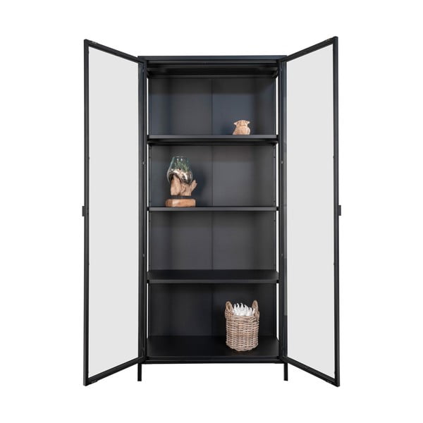 Vitrină neagră din metal 80x175 cm Brisbane – House Nordic-image-4