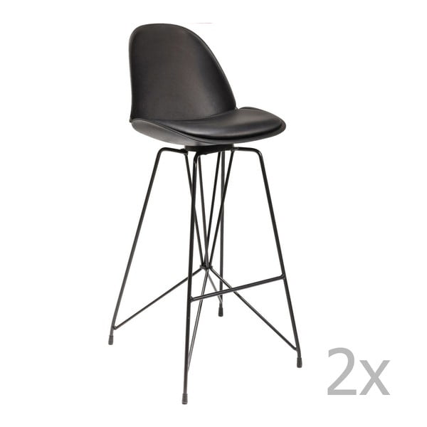 Set 2 scaune de bar Kare Design Wire Black, negru