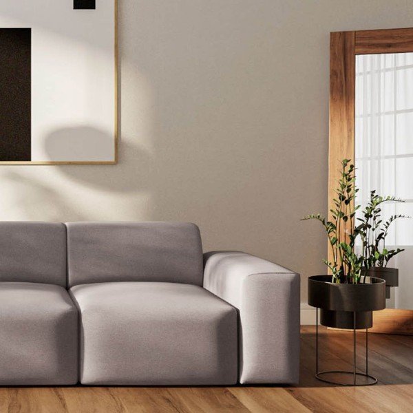 Canapea gri cu tapițerie din catifea 285 cm Villet – Rodier-image-4