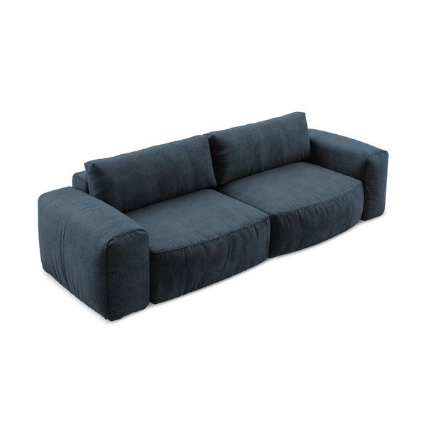 Canapea albastru-închis extensibilă cu tapițerie din chenille 275 cm Kuki – Makamii-image-3