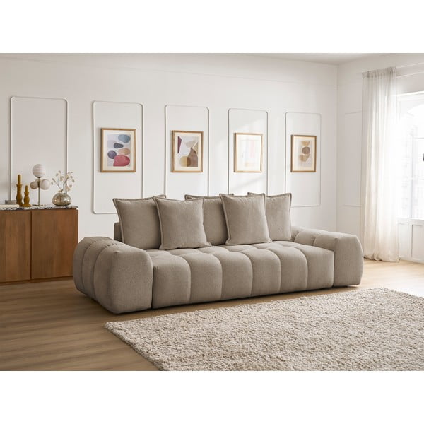 Canapea taupe cu tapițerie din chenille 278 cm Everest – Bobochic Paris-image-1