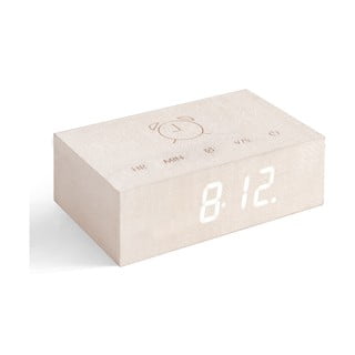 Ceas deșteptător cu LED Gingko Flip Click, bej