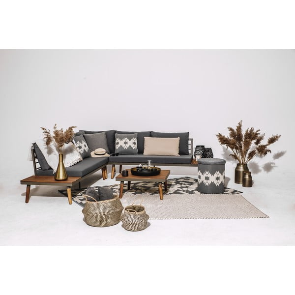 Puf cu spațiu pentru depozitare, adecvat pentru exterior Fab Hab Miramar Gray, gri-image-1