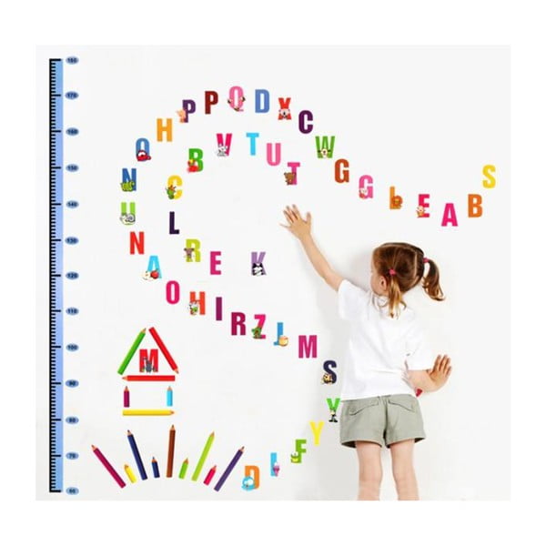 Autocolant pentru copii de tip metru pentru ușă/pentru perete 70x50 cm Alphabet – Ambiance