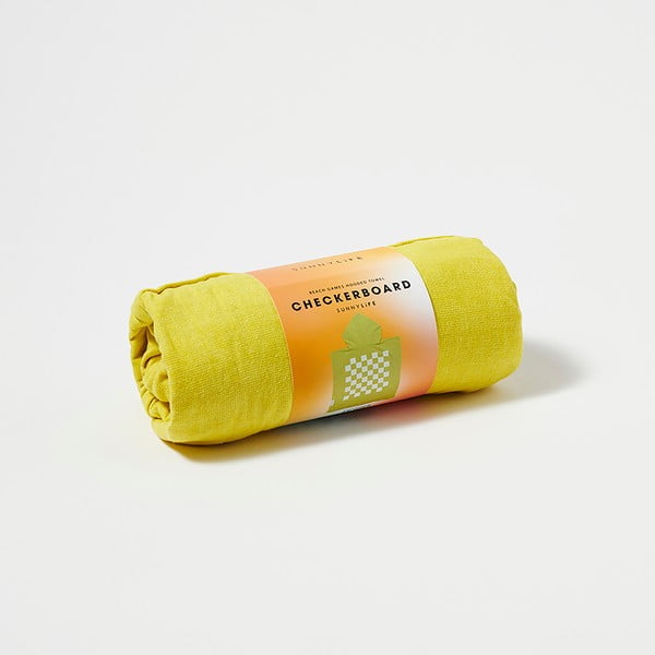 Prosop de plajă pentru copii 3-6 ani Sunnylife Checkerboard, galben-image-2