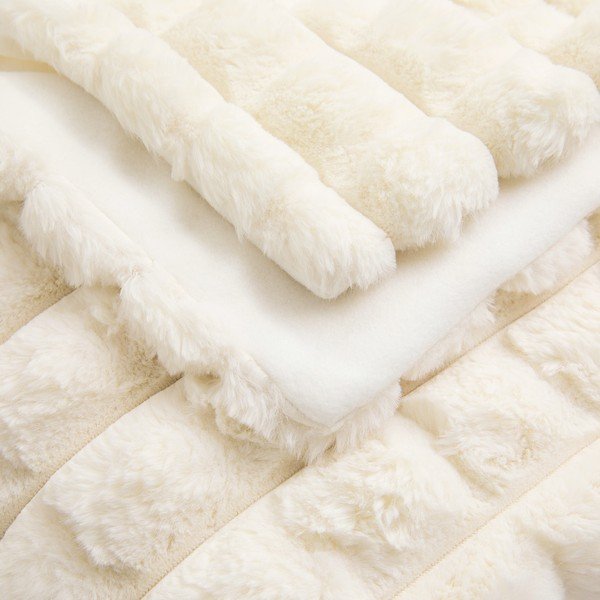 Pătură crem din micropluș/cocolino/din blană artificială 180x220 cm Igloo – douceur d'intérieur-image-3