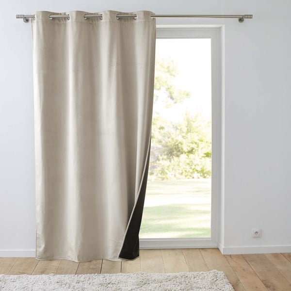 Draperie bej termoizolantă din catifea 140x260 cm Polarchic – douceur d'intérieur
