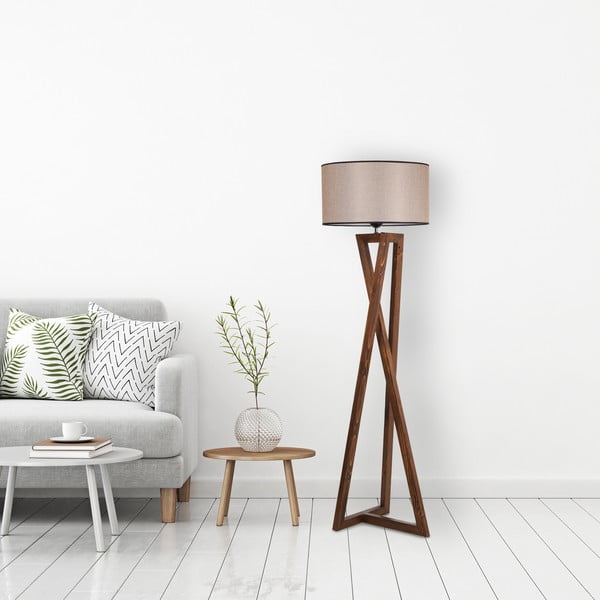 Lampadar maro cu abajur textil (înălțime 149 cm) Maçka – Opviq lights-image-2