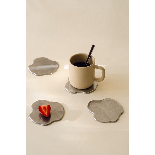 Coasters argintii 4 buc. din metal Plama – noo.ma-image-2