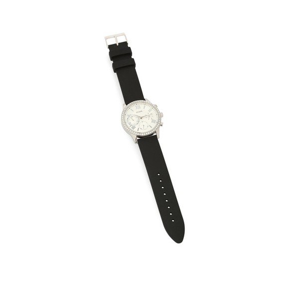 Ceas damă Guess W1135L5, curea din silicon, negru-image-1