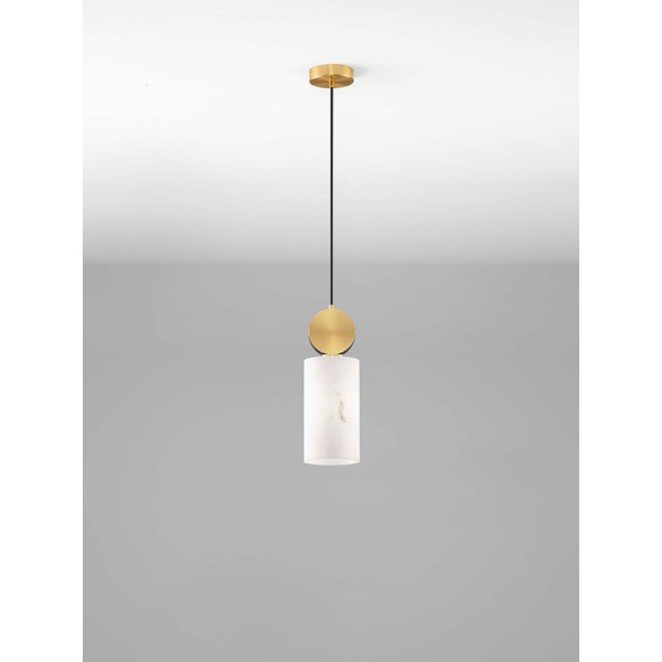 Lustră crem/alămie cu aspect de piatră ø 12 cm Maru – Nova Luce-image-3