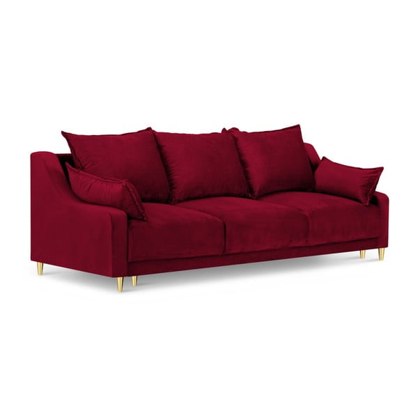Canapea extensibilă cu spațiu de depozitare Mazzini Sofas Pansy, roșu, 215 cm