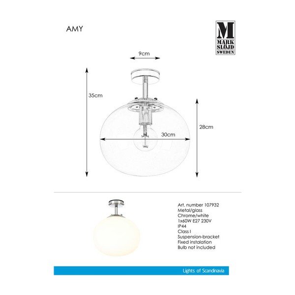 Plafonieră Markslöjd Amy 1L, alb-image-1