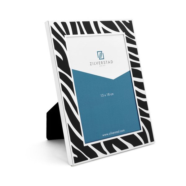 Ramă foto neagră-albă de sine stătătoare/de suspendat din metal 16,5x22 cm Zebra – Zilverstad