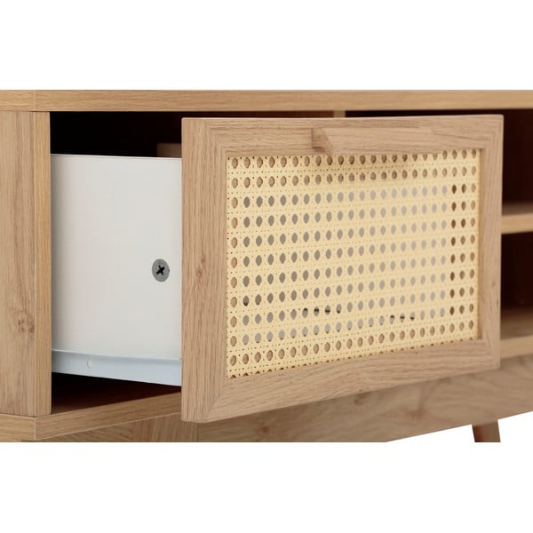 Comodă TV în culoare naturală cu aspect de lemn de stejar 128x47 cm Bridget – Støraa-image-1