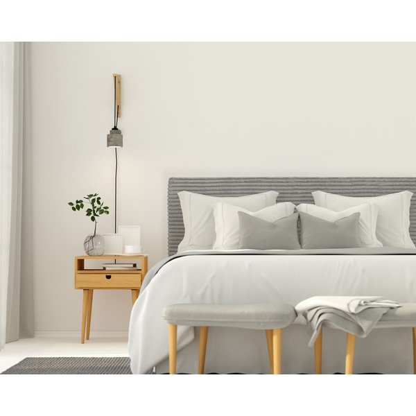 Tăblie de pat gri tapițată 165x52 cm Billie – Really Nice Things-image-2