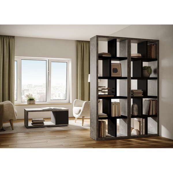 Bibliotecă cu aspect de beton 70x198 cm Berlin – TemaHome-image-1