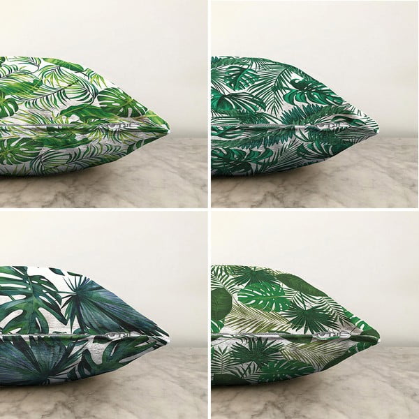 Set 4 fețe de pernă Minimalist Cushion Covers Summer Jungle, 55 x 55 cm-image-1
