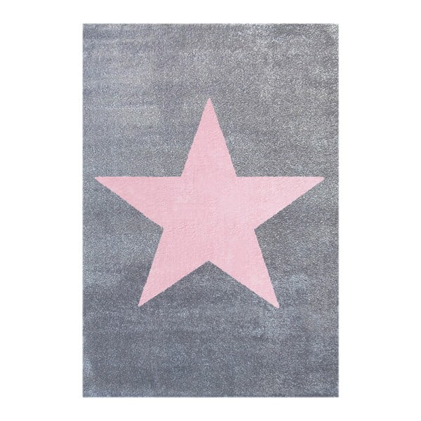 Covor pentru copii Happy Rugs Superstar, 80x150 cm, gri - roz