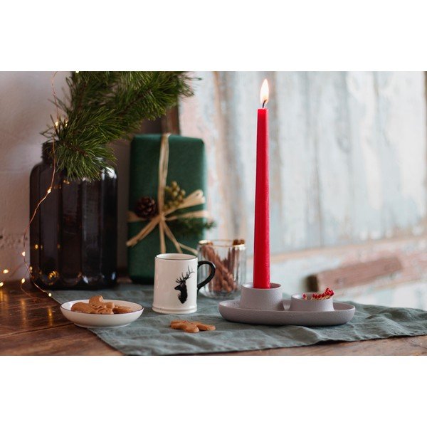 Sfeșnic EMKO Aye Aye Two Candles, gri deschis-image-1