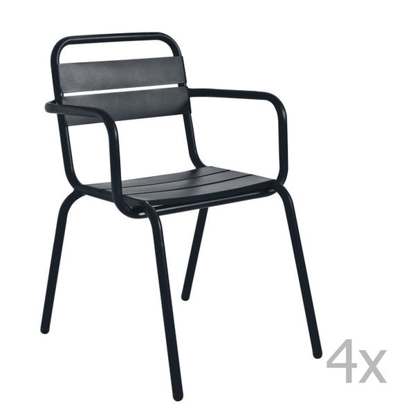 Set 4 scaune de grădină Isimar Barceloneta, negru