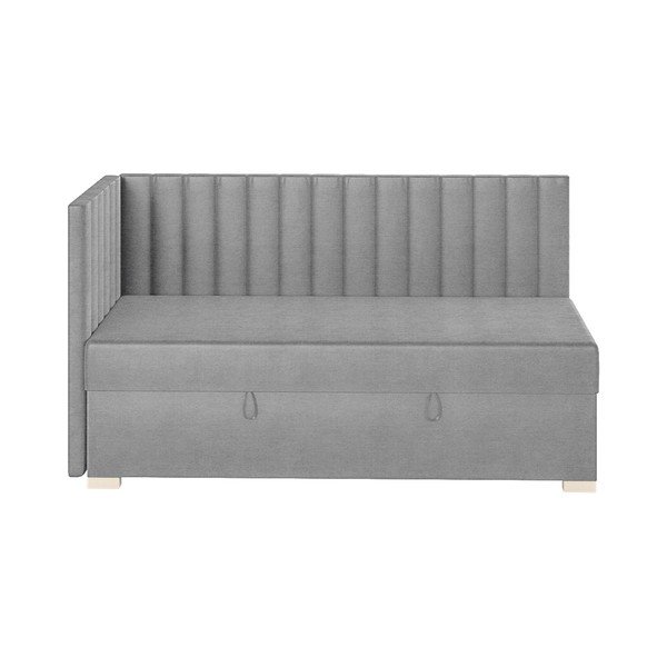 Pat pentru copii  gri pe colț cu spațiu de depozitare cu saltea 90x200 cm Snugi – Ghado