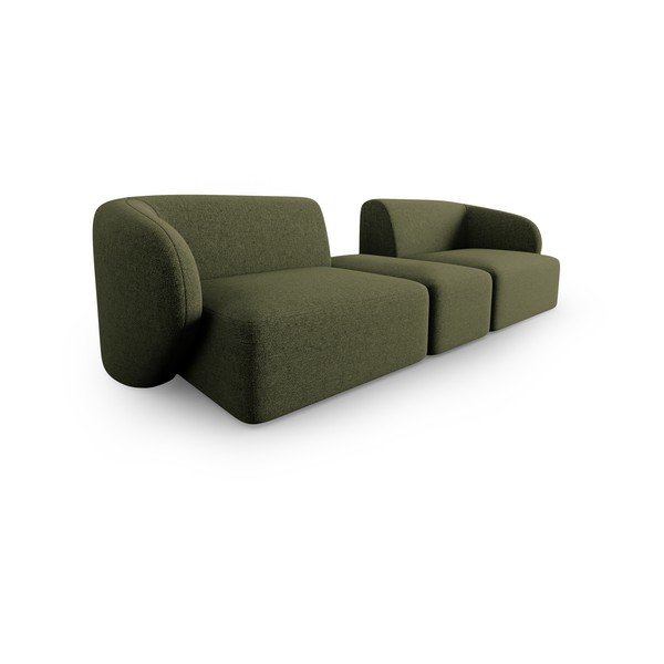 Canapea verde cu tapițerie din chenille 246 cm Paolo – Milo Casa-image-2