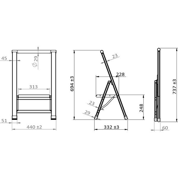 Scară din metal 74 cm Alu-Design – Wenko-image-2