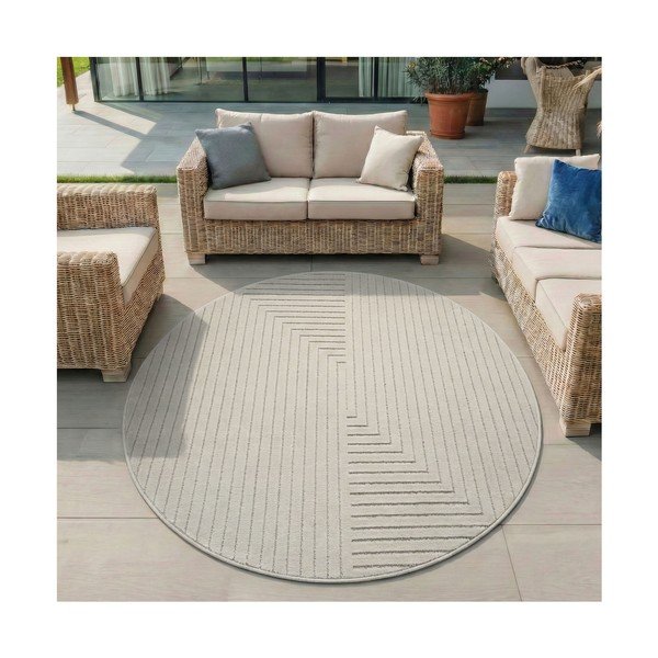 Covor pentru exterior și interior crem rotund ø 80 cm Nova 1202 – Ayyildiz Carpets-image-1