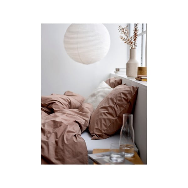 Lenjerie de pat maro din bumbac percal pentru pat de o persoană 140x200 cm Crisp – Södahl-image-1