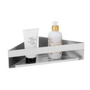 Raft pentru baie argintiu mat de colț autoadeziv din oțel inoxidabil Genova – Wenko