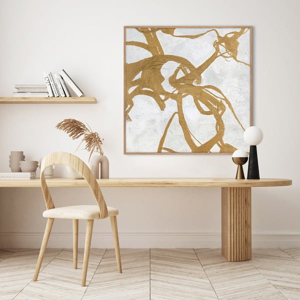 Tablou pictat manual 100x100 cm Goldplay - Malerifabrikken-image-1