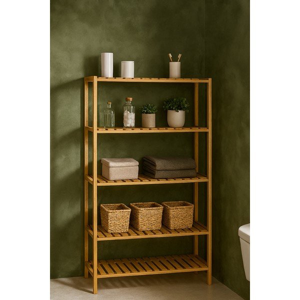 Etajeră de baie în culoare naturală din bambus 60x130 cm Skaren – Bonami Essentials-image-1