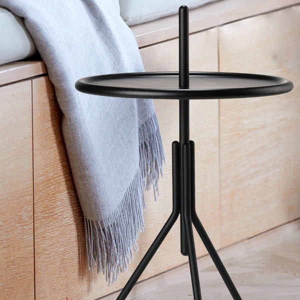Măsuță auxiliară metalică Zone Inu, ø 33,8 cm, negru-image-1