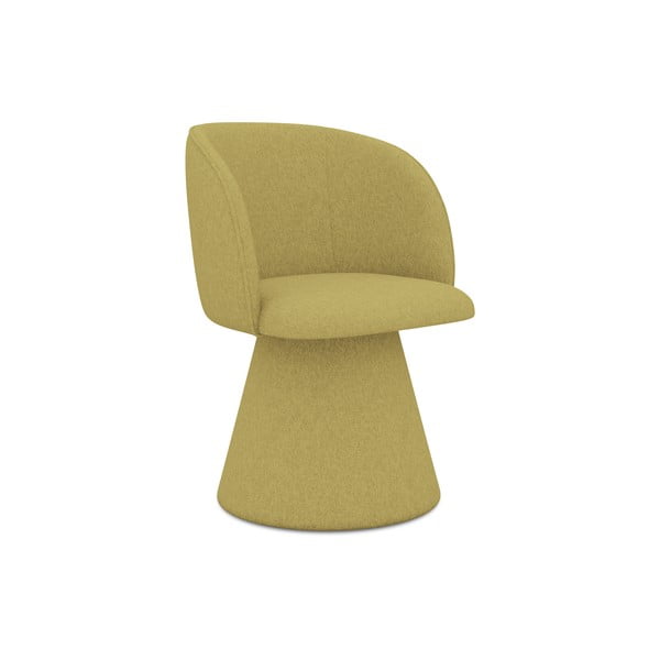 Scaun de sufragerie galben tapițat Maia – Makamii
