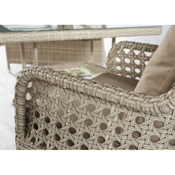 Set mobilier de grădină bej din ratan artificial pentru patru persoane Cenova – Floriane Garden-image-3