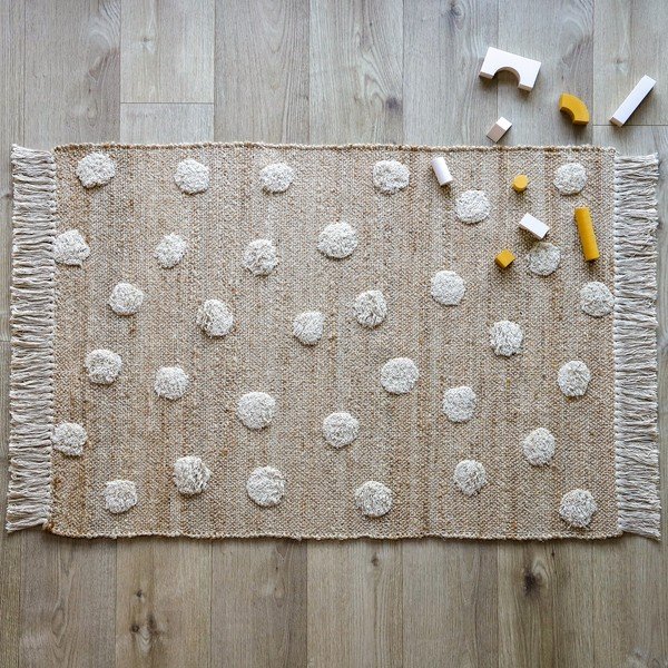 Covor lucrat manual din amestec de iută și bumbac Nattiot Nop, 100 x 150 cm-image-3