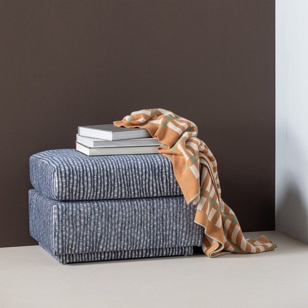 Taburet albastru prăfuit tapițat Lou – WOOOD-image-1