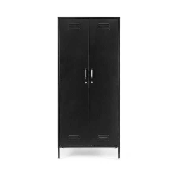 Dulap negru din metal cu încuietoare 80x185x50 cm Cambridge – Yes Everyday