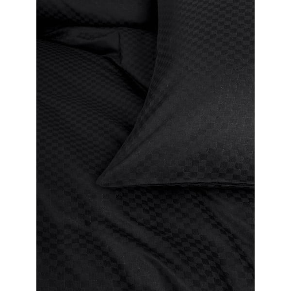 Lenjerie de pat neagră din bumbac ranforcé pentru pat dublu, extinsă 240x220 cm Checkered – Mila Home Luxury-image-4