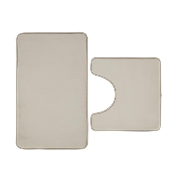 Covorașe de baie bej pentru WC 2 buc. din spumă cu memorie 50x80 cm Anti-Bacterial – Catherine Lansfield
