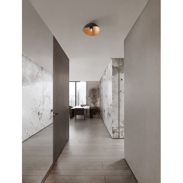 Plafonieră negru-mat/aurie din metal Opsi – Nova Luce-image-1