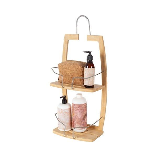 Raft pentru baie în culoare naturală suspendat din bambus – Compactor-image-3