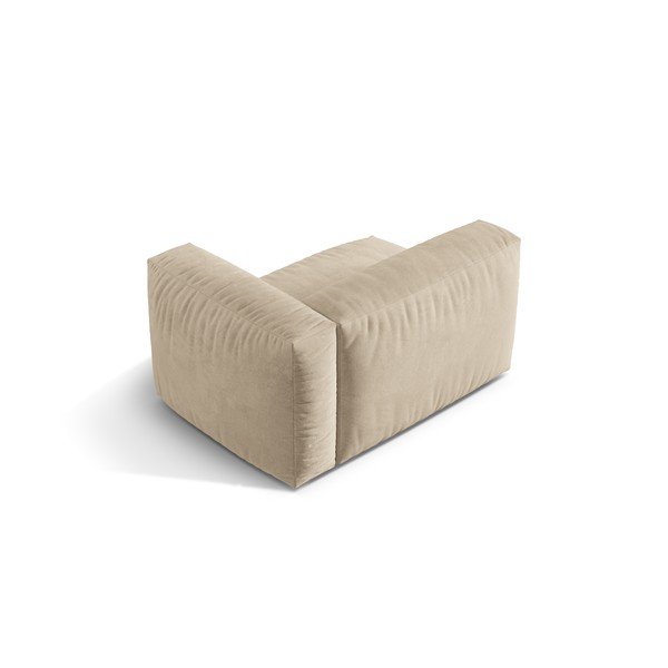 Modul pentru canapea modulară bej cu tapițerie din catifea (cu colț pe partea dreaptă) Martina – Micadoni -image-2